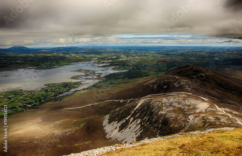 Ireland, County Mayo, Clew Bay. View across the Atlantic coast from Croagh Patrick Mountain  photo