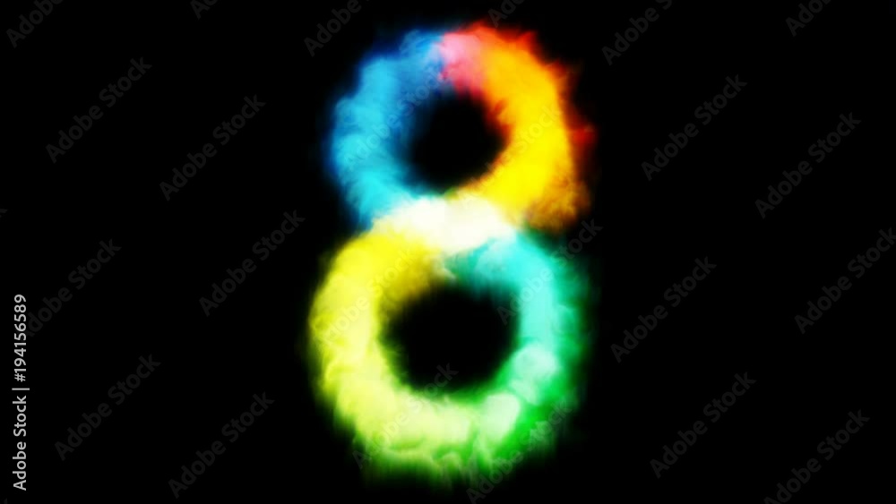 March 8 in the form of colored smoke on a black