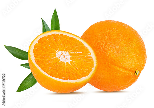 Fototapeta Naklejka Na Ścianę i Meble -  Juicy orange isolated on white background with clipping path