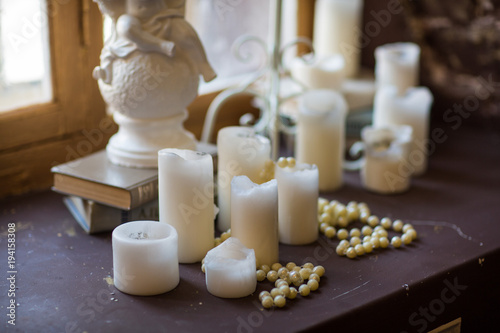 candles and decorations in the interior