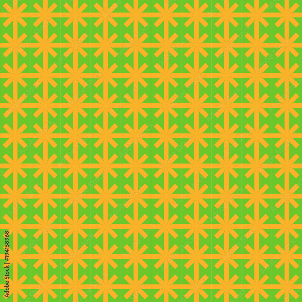 vector illustration seamless abstract background image of geometric yellow bows on a green background