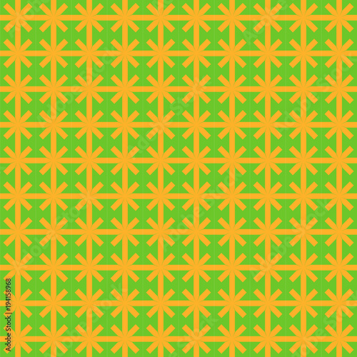 vector illustration seamless abstract background image of geometric yellow bows on a green background