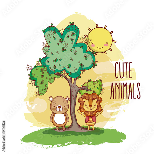 Cute animals in the forest