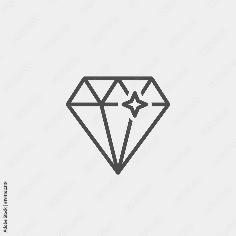 Diamond flat vector icon Diamond flat vector icon