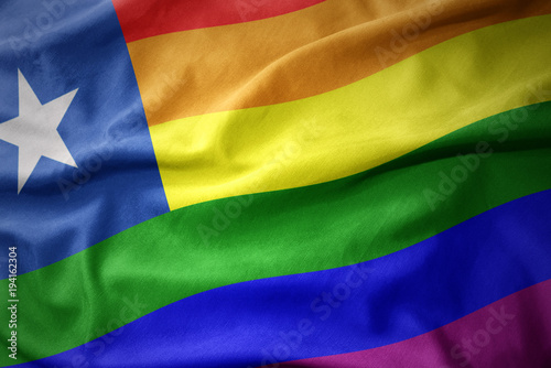 waving chile rainbow gay pride flag banner