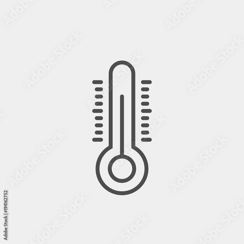 Thermometer flat vector icon. Temperature flat vector icon 