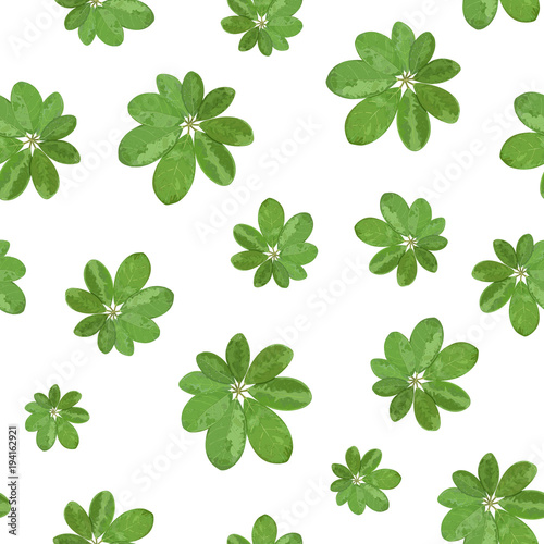 Floral seamless pattern. Background with isolated green hand dra
