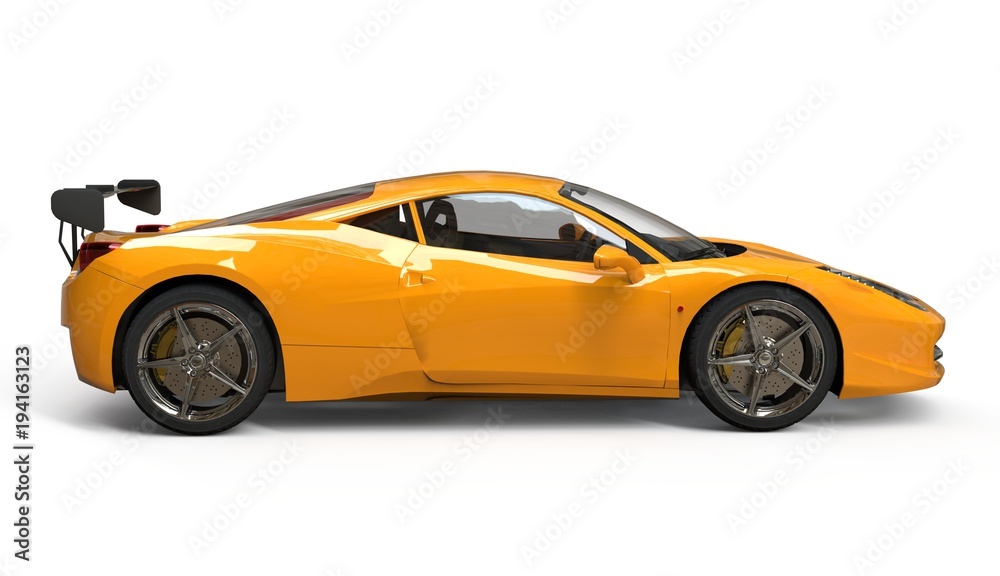 Concept car 3d illustratration isolated on white