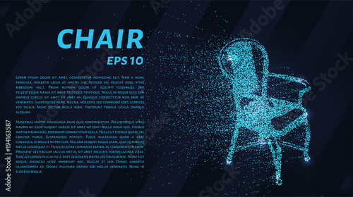 The chair of the particles. The chair consists of circles and points. Vector illustration