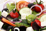 Salad with cheese and fresh vegetables and olives. Greek salad.