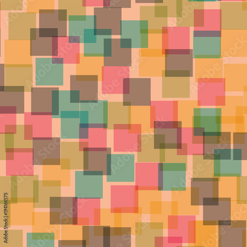 Abstract squares pattern. Pink geometric background. Splendid random squares. Geometric chaotic decor. Vector illustration.