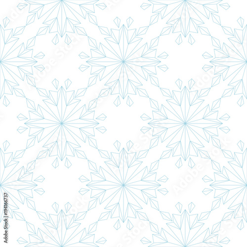 Blue floral seamless design on white background