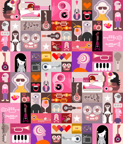 Musical pop art collage