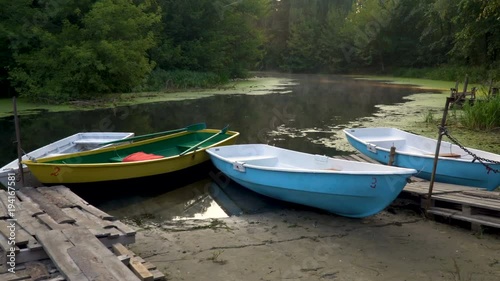 Wallpaper Mural Boats on riverbank Torontodigital.ca