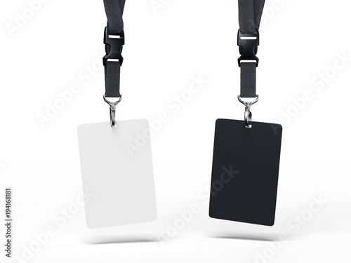 Bild auf Leinwand Black and white badges. 3d rendering