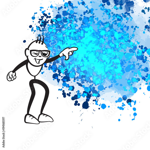 Stick figure pointing chaos