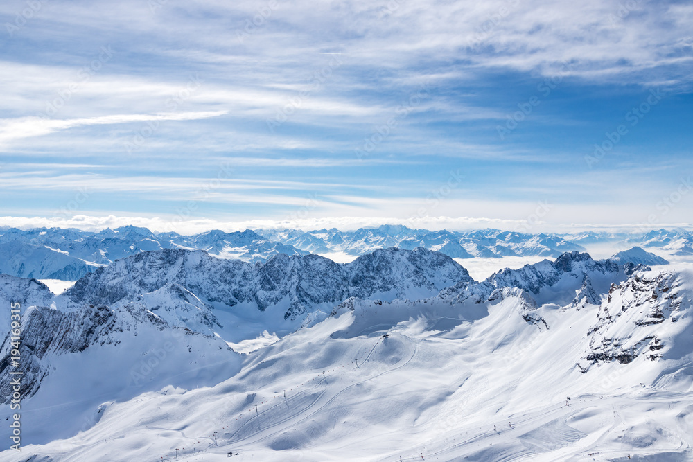 View from the Zugspitze, the top of Germany