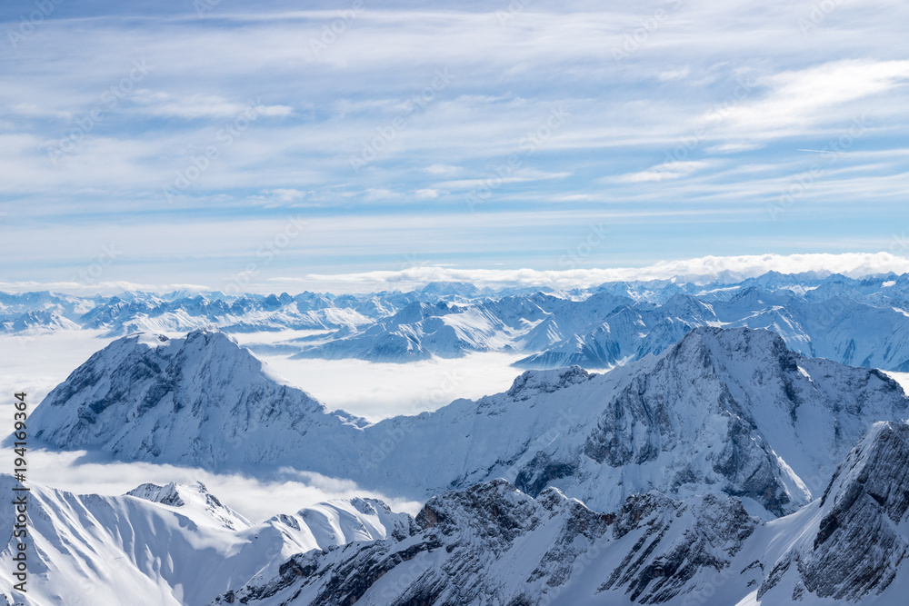View from the Zugspitze, the top of Germany View from the Zugspitze, the top of Germany