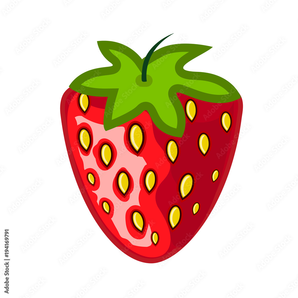 Obraz premium Red Strawberry icon vector. Modern simple flat vegetarian sign. Natural food. Logo illustration.