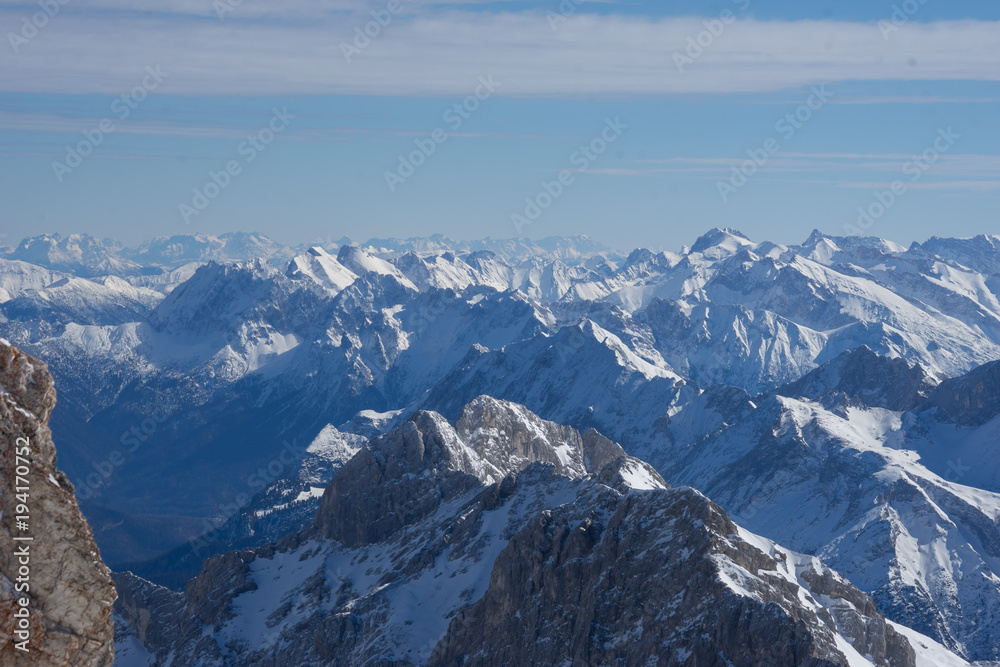 Österreich Alpen Blick von der Zugspitze