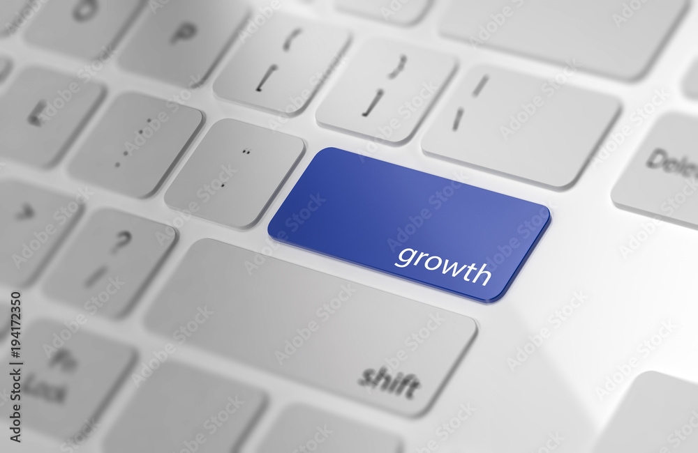 Growth - Button on Computer Keyboard. Growth - Button on Computer Keyboard.