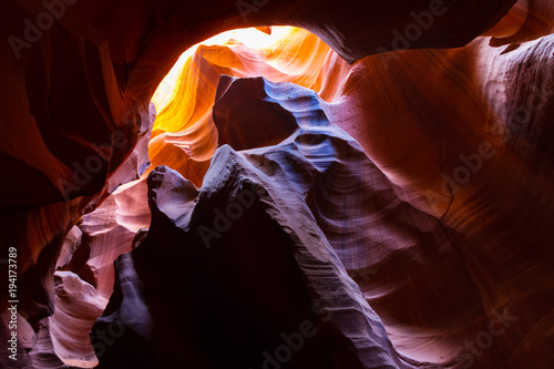 Amazing bear shaped vibrant slot canyon in Antelope Valley in Page Arizona USA.