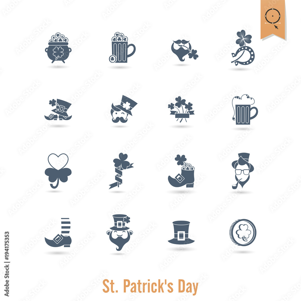 Saint Patricks Day Isolated Icon Set Saint Patricks Day Isolated Icon Set
