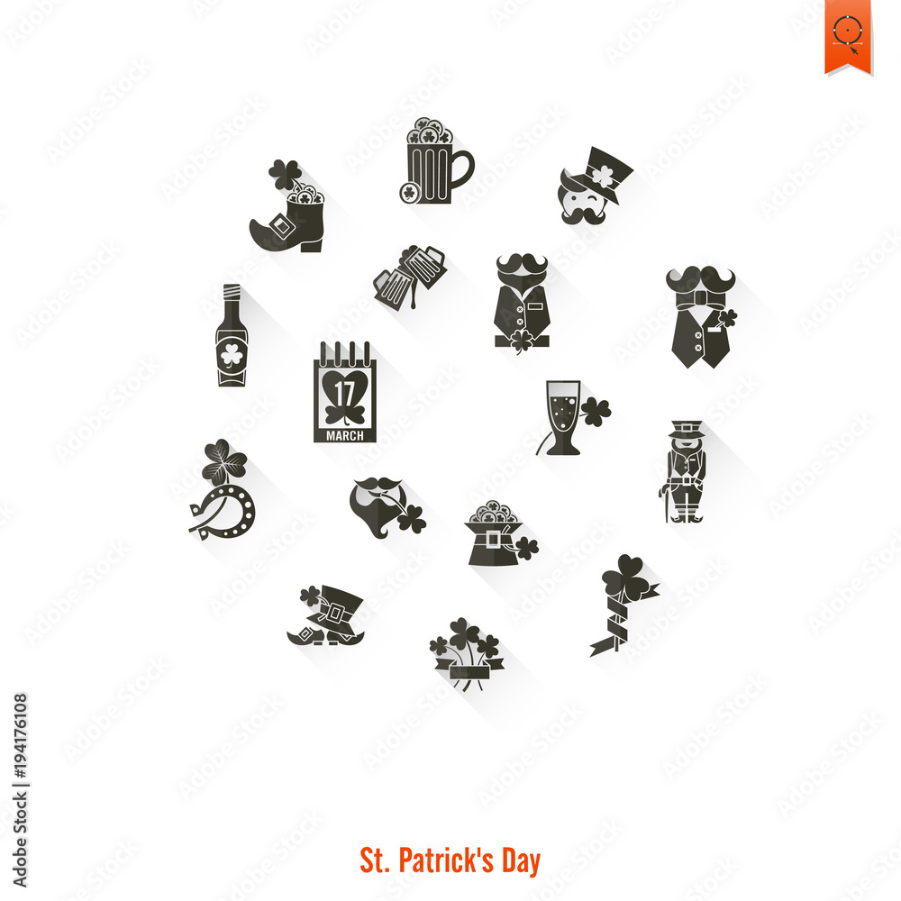 Saint Patricks Day Isolated Icon Set