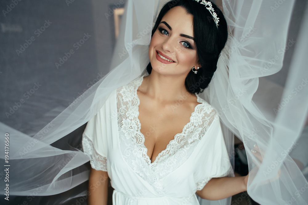 Portrait of seductive bride preparing to a wedding day Portrait of seductive bride preparing to a wedding day