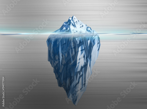 Iceberg with metal background