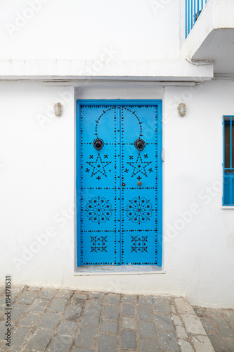 Typical blue door in the Sidi Bou Said city.