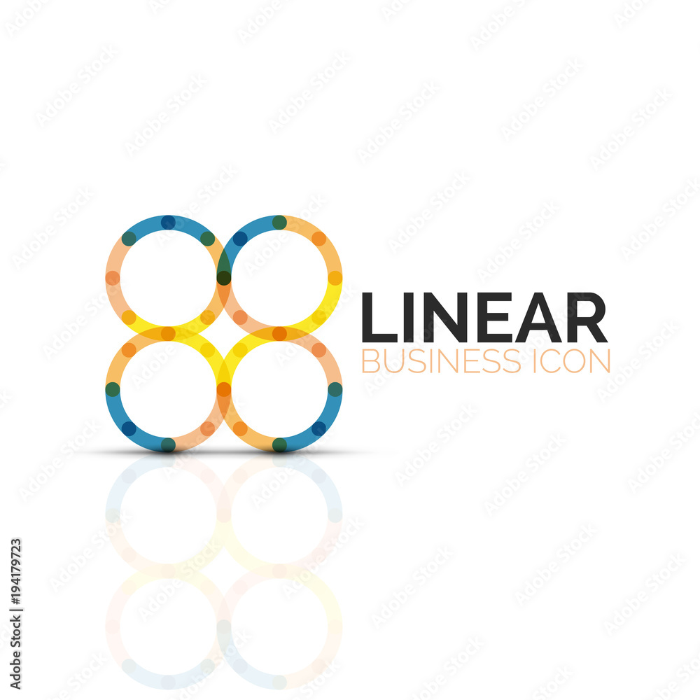 Abstract flower or star, linear thin line icon. Minimalistic business geometric shape symbol created with line segments Abstract flower or star, linear thin line icon. Minimalistic business geometric shape symbol created with line segments