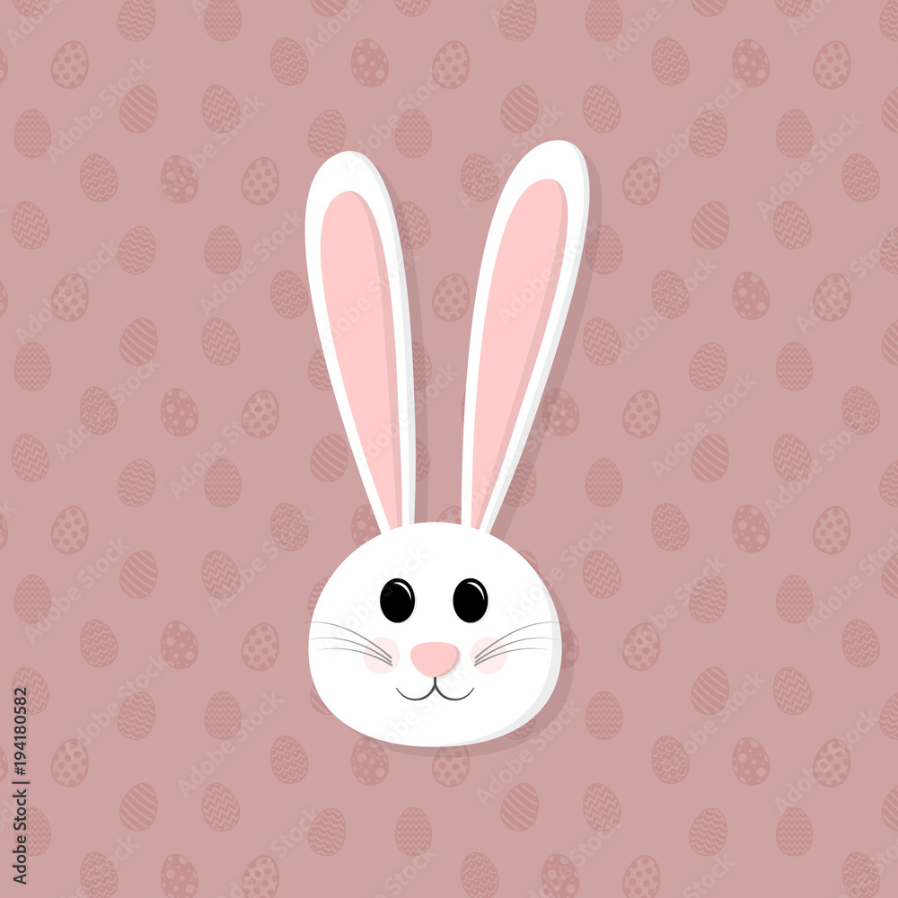 Concept of a happy bunny on a background with eggs. Vector. Concept of a happy bunny on a background with eggs. Vector.