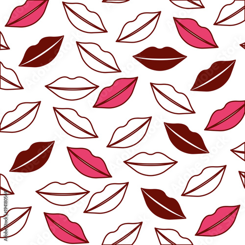 sensuality lips pattern background vector illustration design