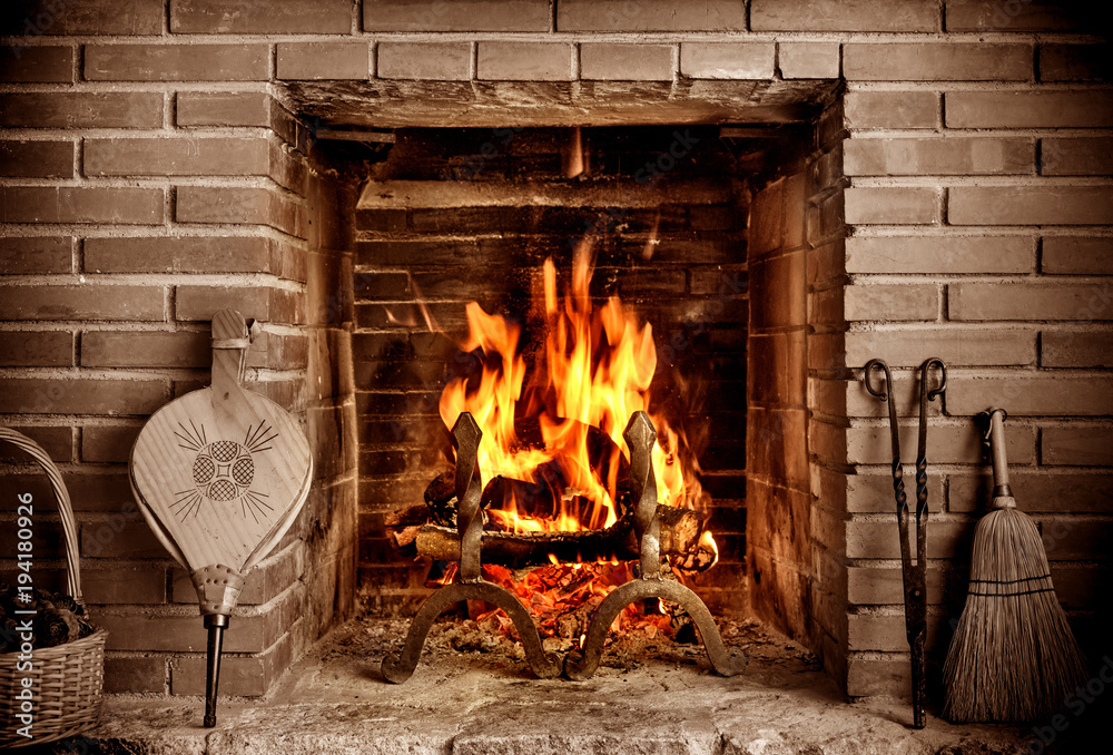 vintage fireplace Stock Photo Adobe Stock