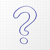 Concept of a hand drawn question mark - icon. Vector.
