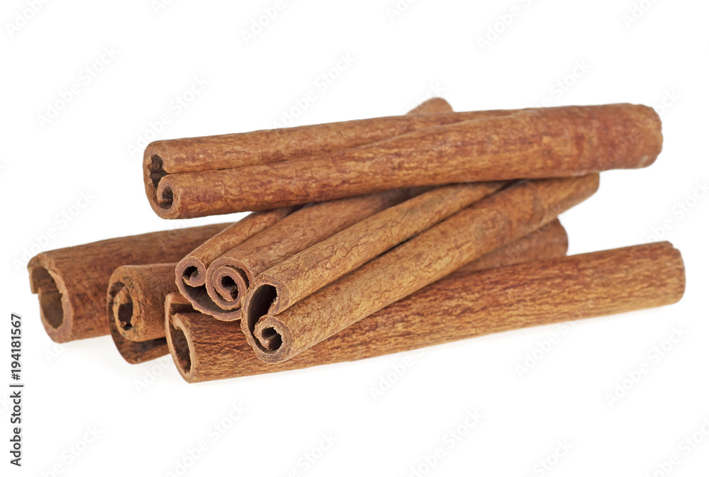 Cinnamon stick spice isolated on white background