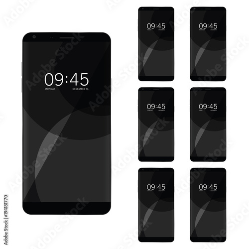 smartphone with time and day and date illustration