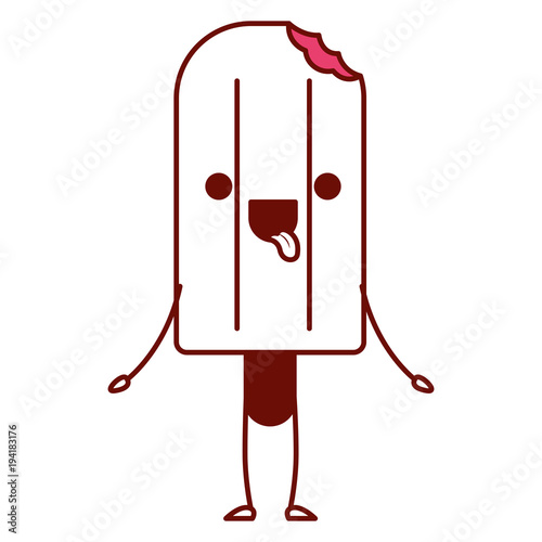 delicious ice cream palette kawaii character vector illustration design