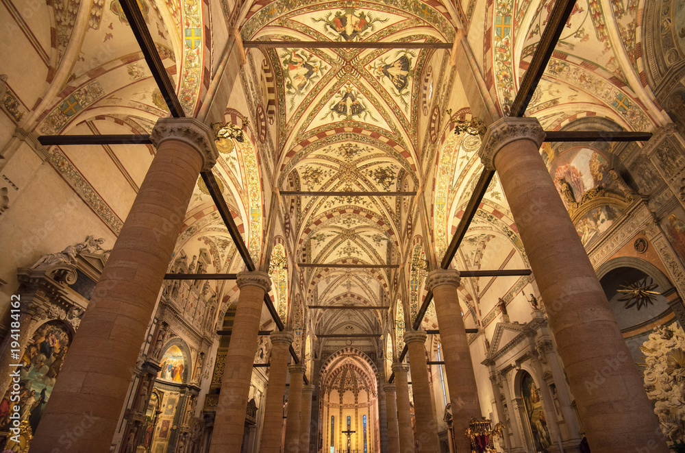 Interior of chiesa di Sant Anastasia in Verona, Italy Interior of chiesa di Sant Anastasia in Verona, Italy