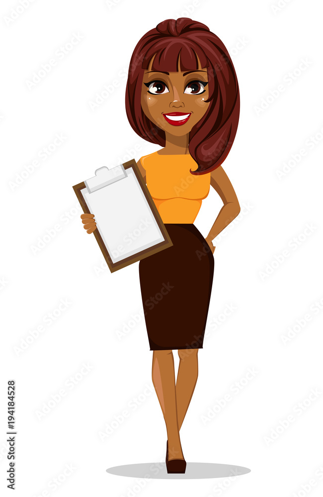 African American business woman cartoon character African American business woman cartoon character