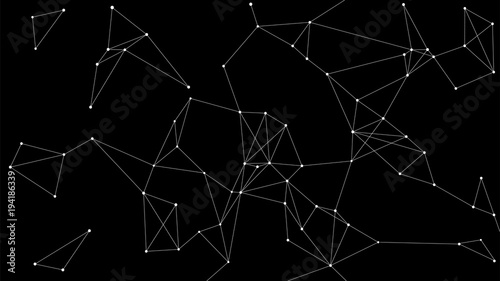 Blockchain technology futuristic abstract vector background with blockchain peer to peer network. Global cryptocurrency blockchain business banner concept with black background.