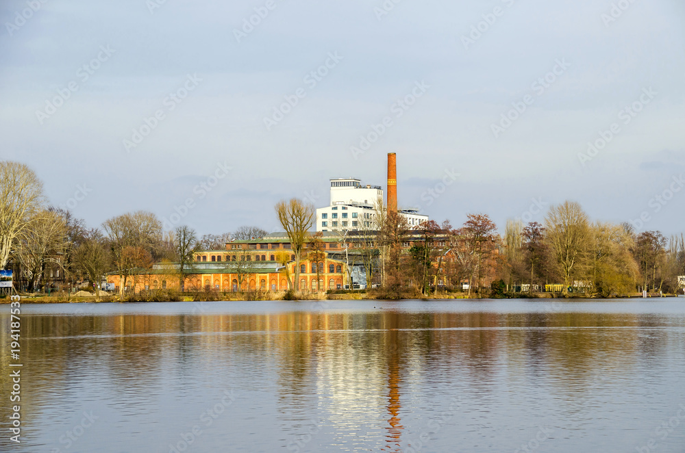 Eiswerde island with the fireworks laboratory in Berlin, Germany