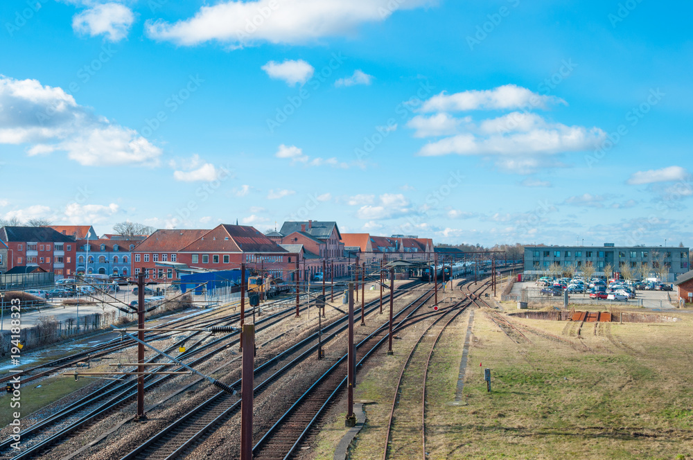 Slagelse train station in Denmark Slagelse train station in Denmark