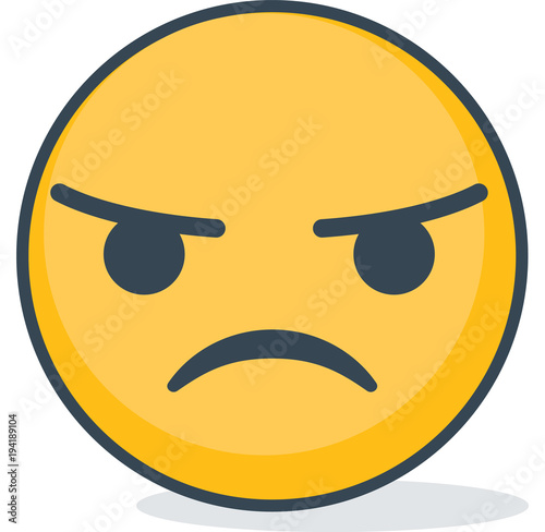 Angry emoticon. Isolated emoticon. 