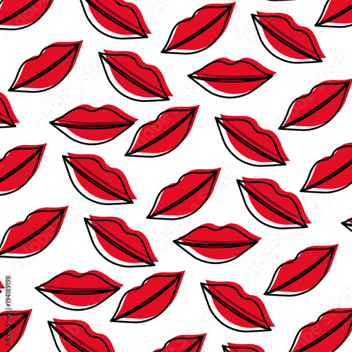 sensuality lips pattern background vector illustration design