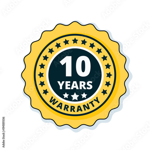 10 Year Warranty Label illustration