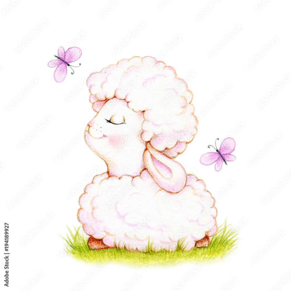 Naklejka premium Cute lamb