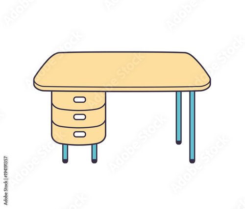 Office desk isolated.