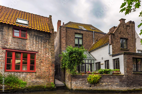 Beautifull canal and buildings of Bruges, Belgium